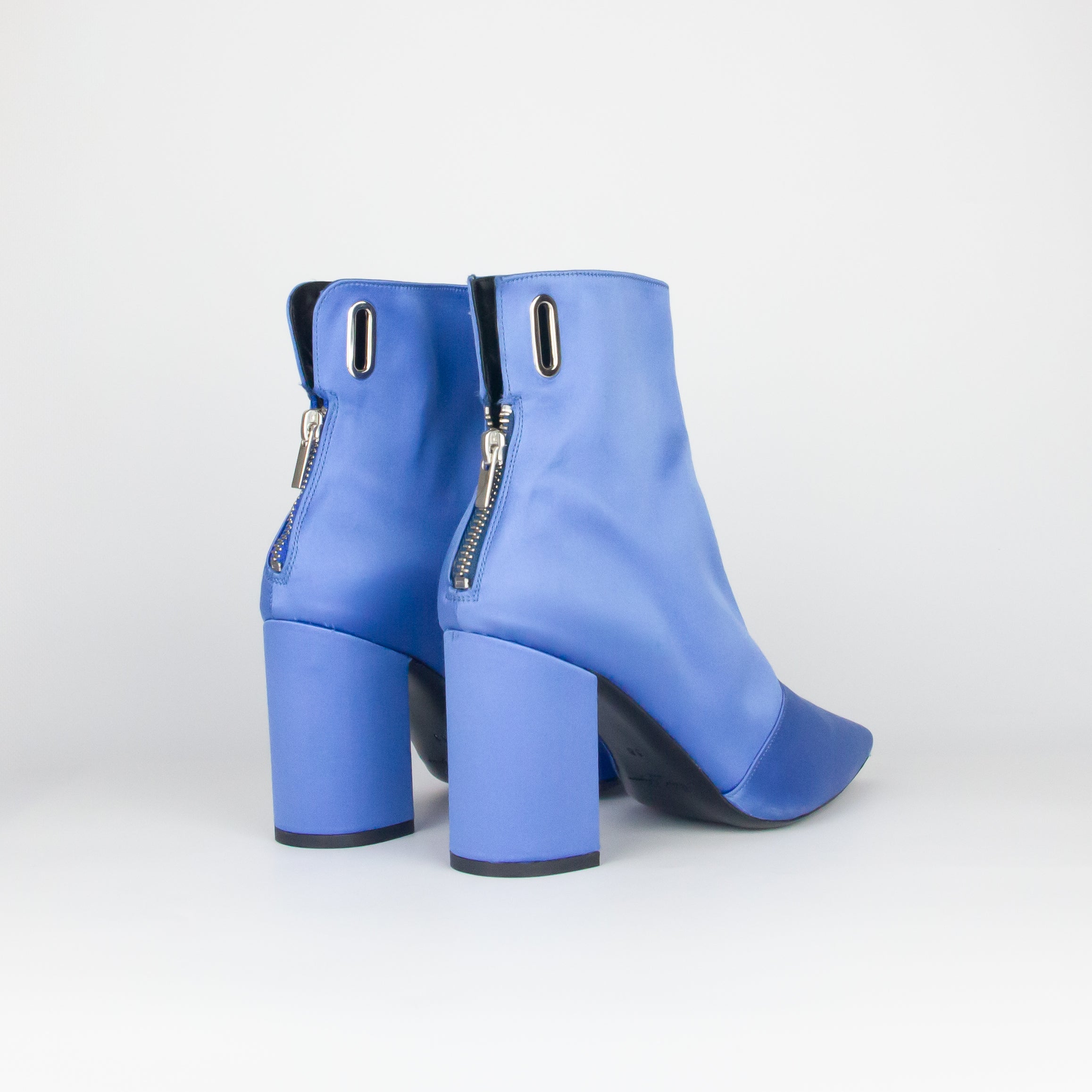 clergerie bottines self portrait fashion week bleu satin boots1