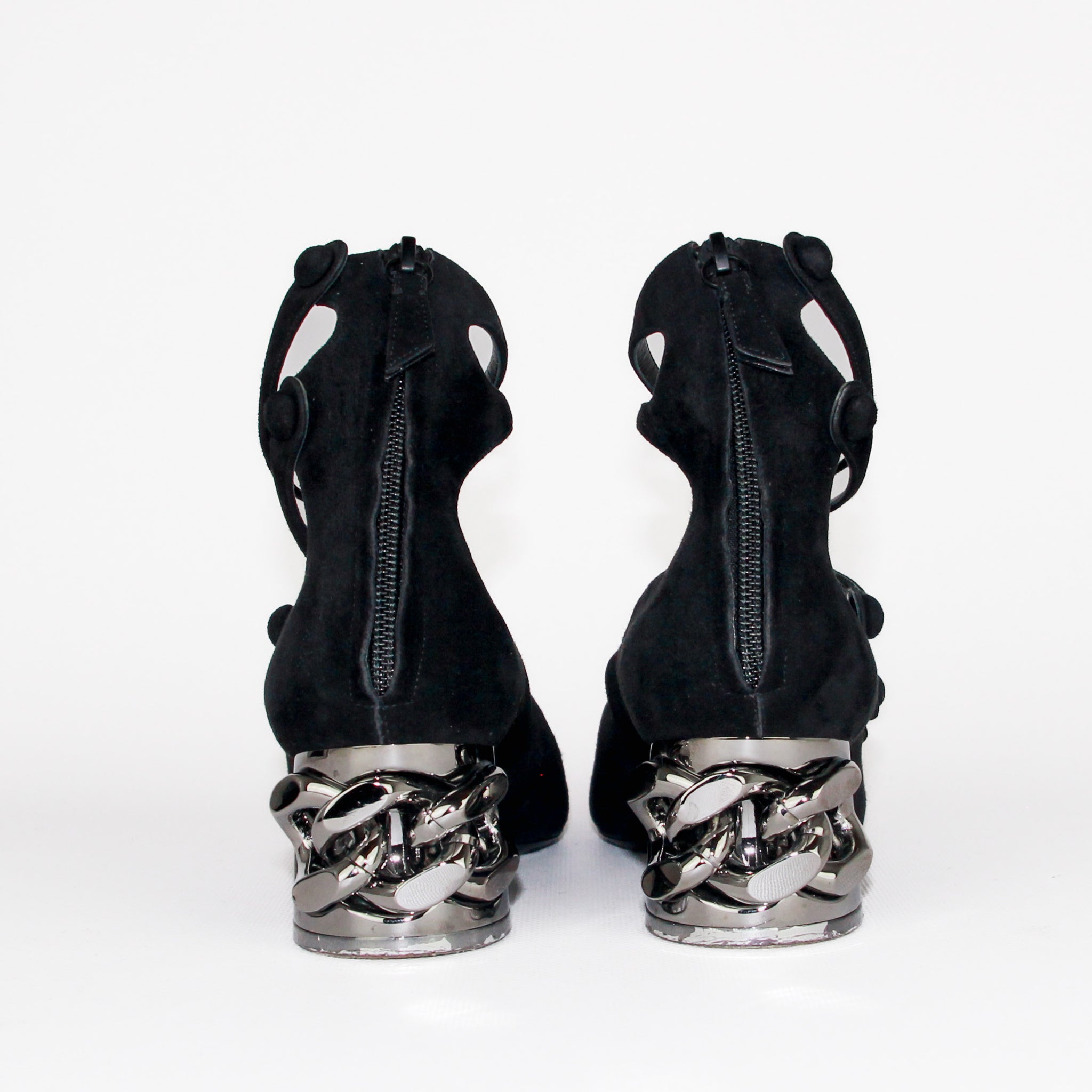 CASADEI escarpins pumps cuir suède suede leather noir black  bride straps chaussures de luxe de seconde main the tiger twist annecy cordonnerie